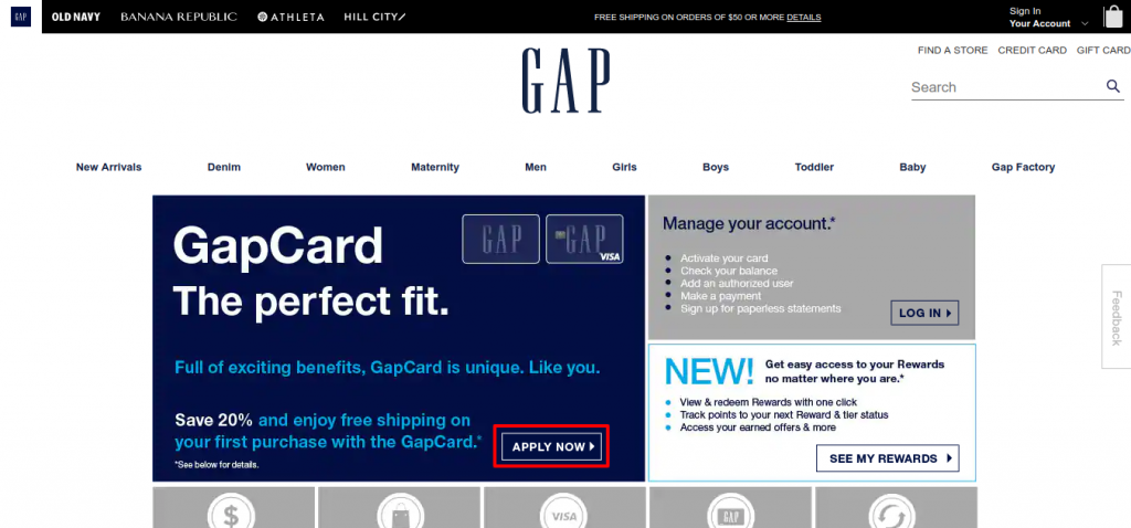 Gap Credit Card apply