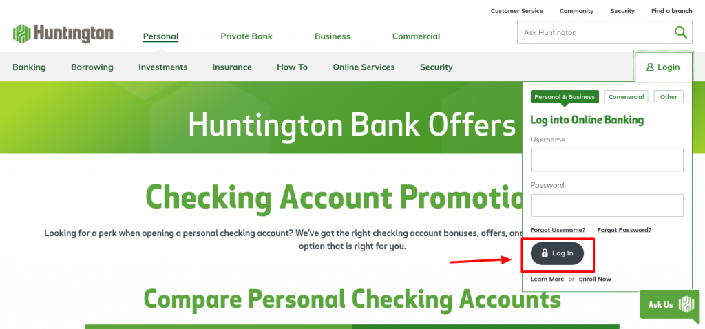 Huntington Bank login