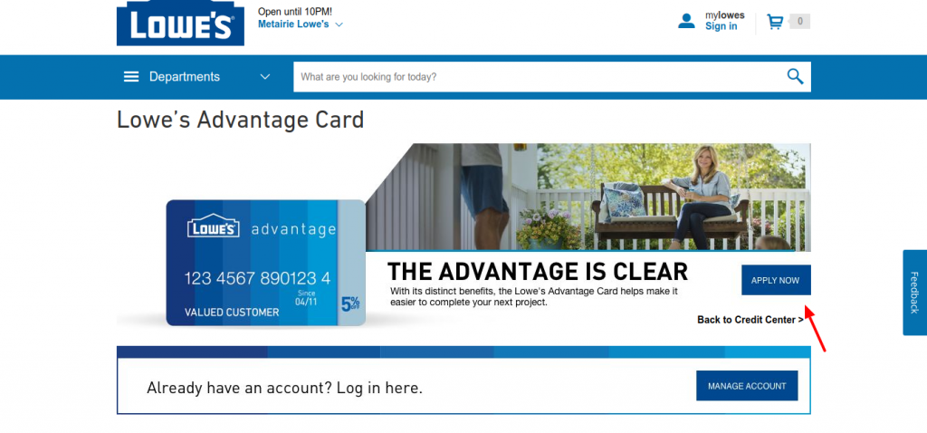 Lowe's Advantage Card Apply