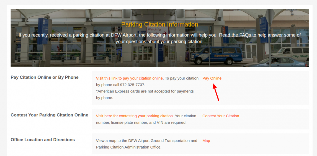 DFW International Airport Parking Citations Pay Online