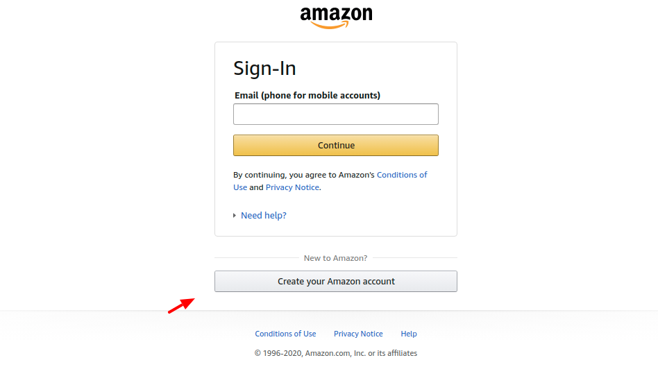 Amazon Create Account