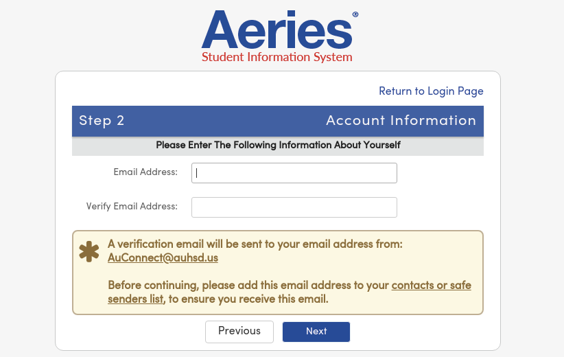 Create New Aeries Parent Student Portal Account