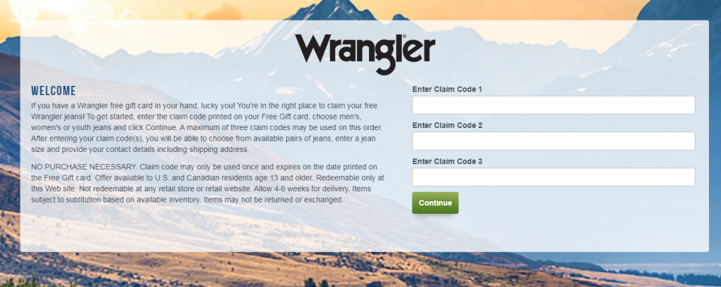 Claim Free Jeans from Wrangler Promotion