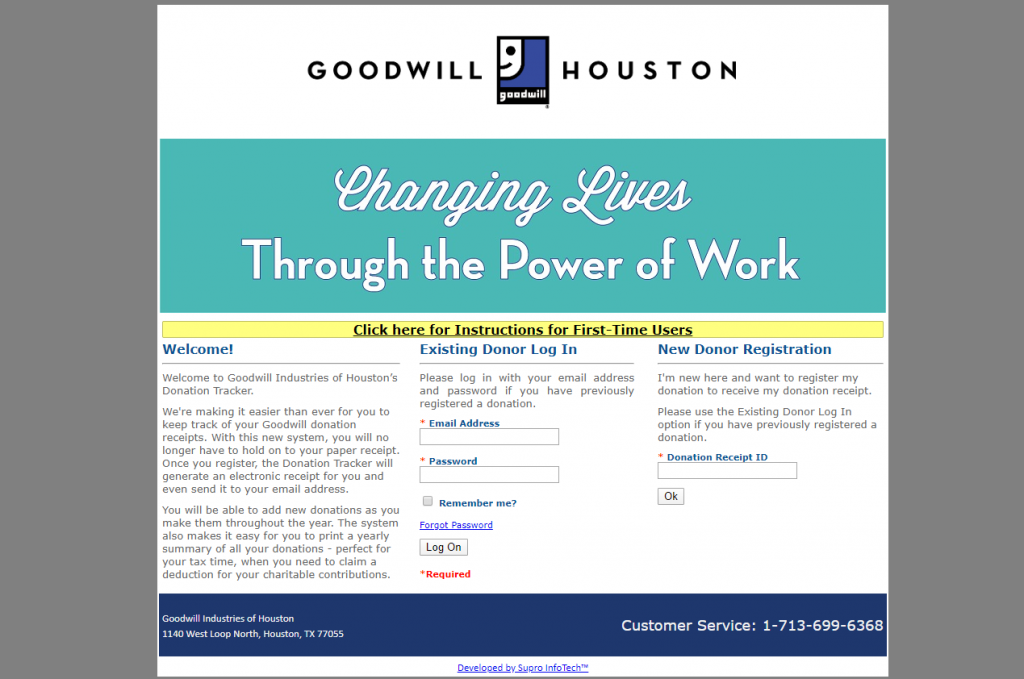 How to register as donor with Goodwill Houston