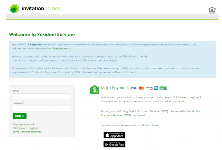 Invitation Homes Resident Login