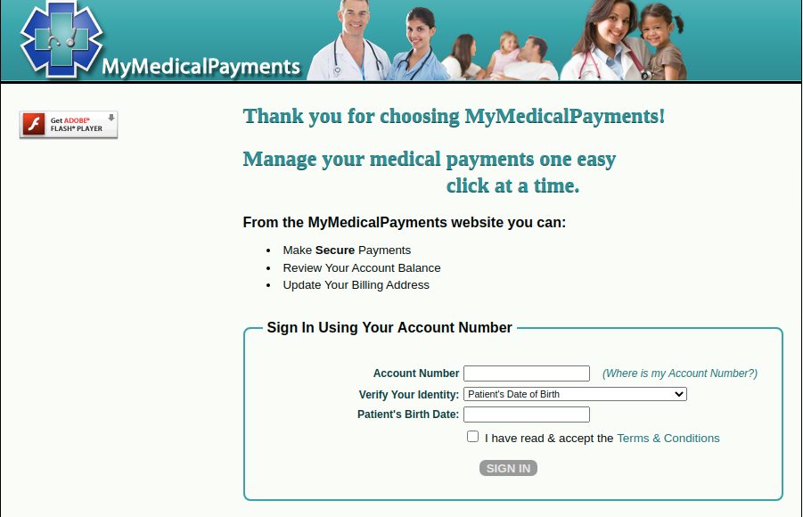 MyMedicalPayments Sign In