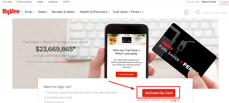 activate your Hy-Vee Fuel Saver + Perks Card