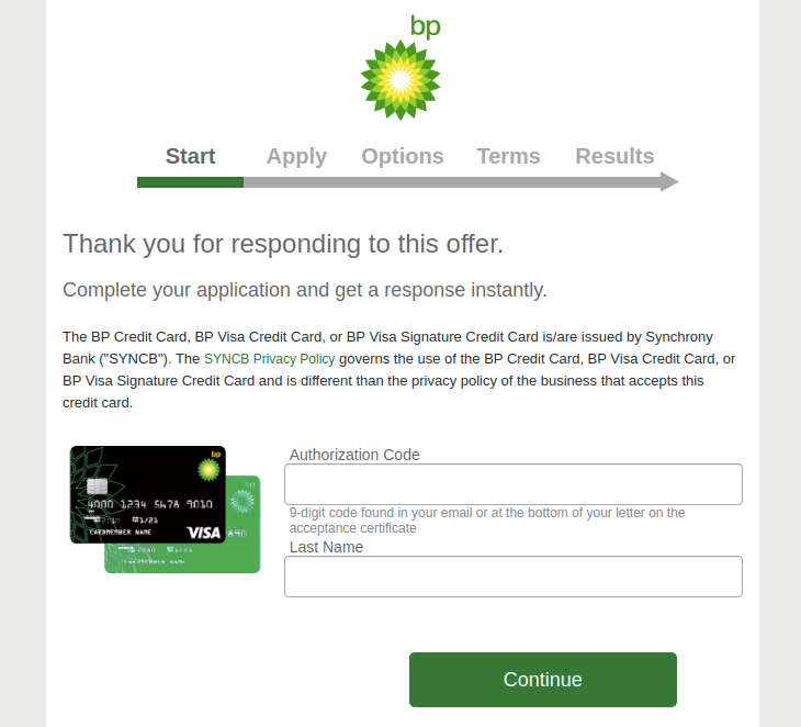 BP Credit Card Apply