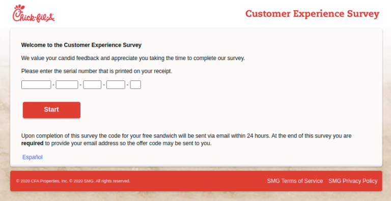 Chick fil A survey logo