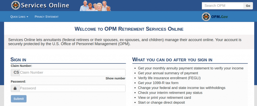 opm services online login