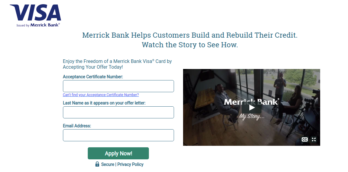 Merrick Bank Apply