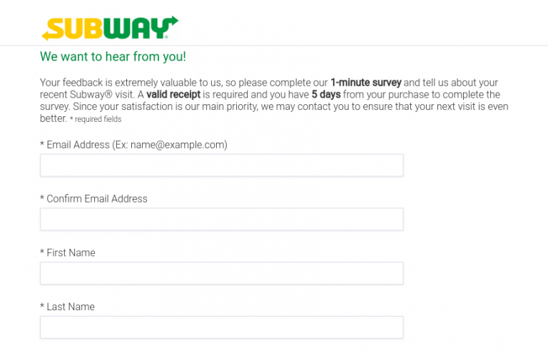 Subway Listens Survey