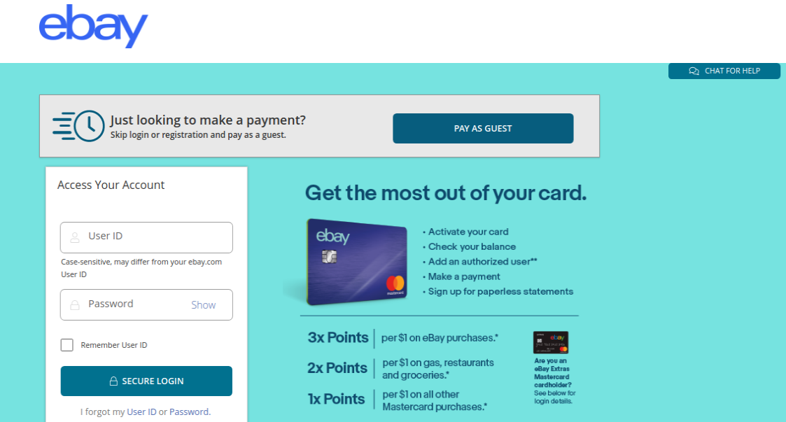 EBAYCB Credit Card Login