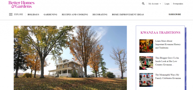 Better Homes and Gardens account