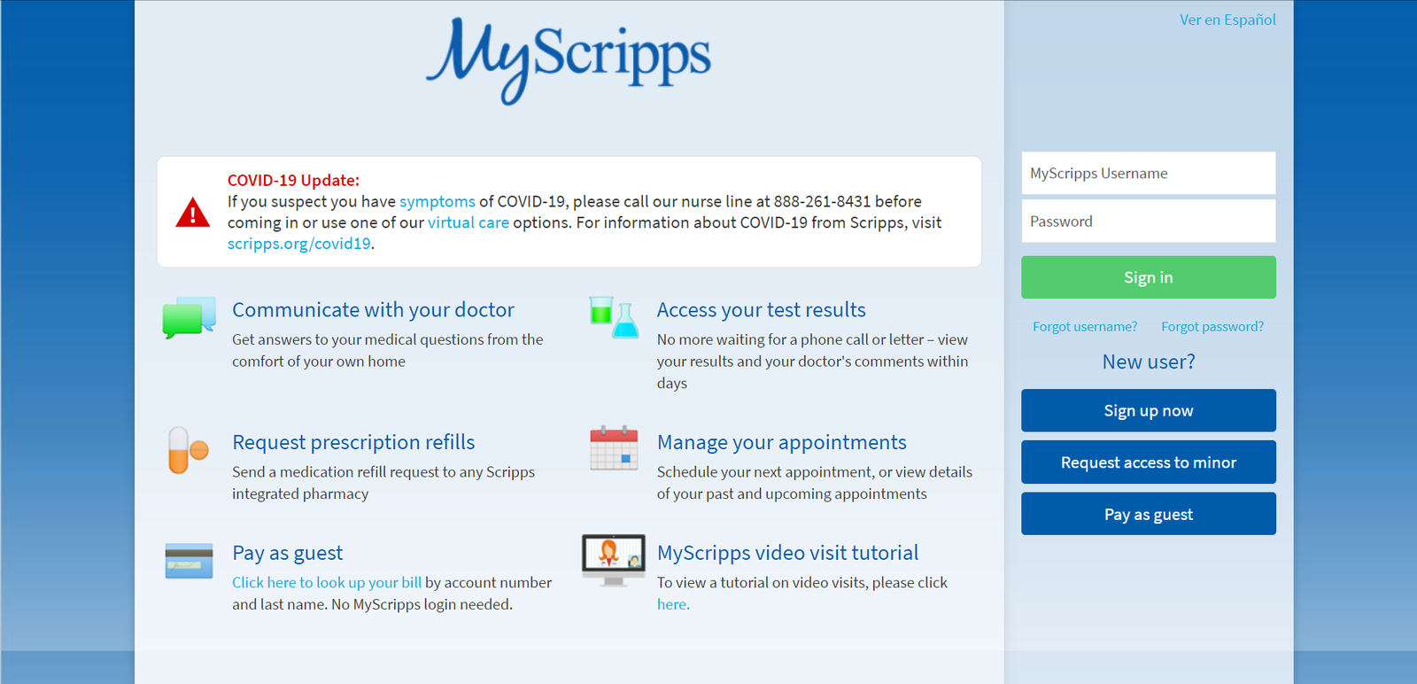 MyScripps health portal