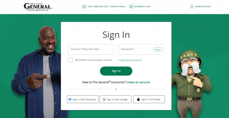 The general auto insurance Sign In