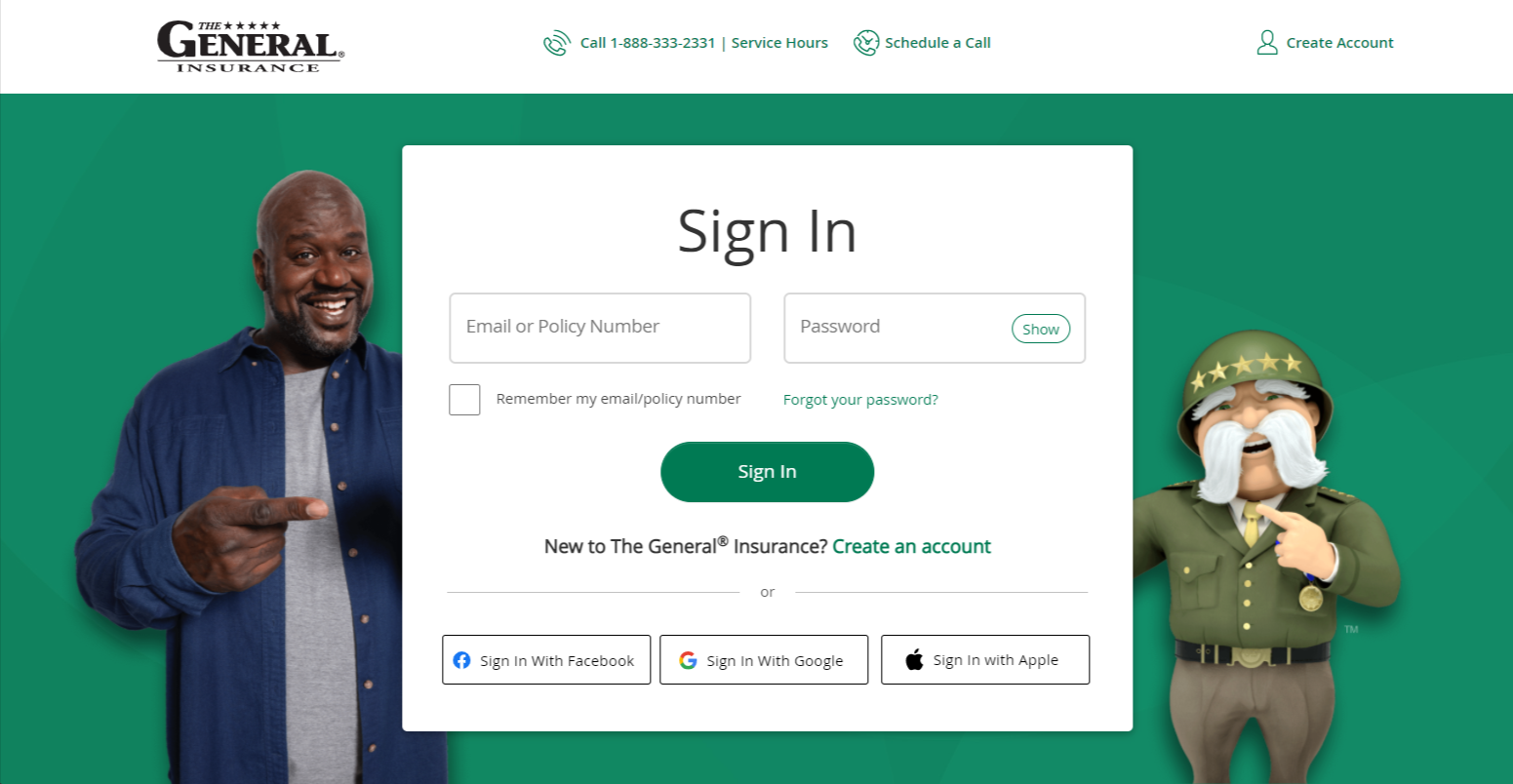 The general auto insurance Sign In