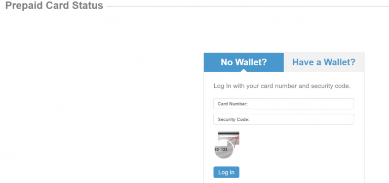 My Prepaid card status