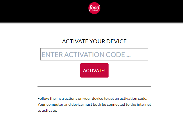 Activate Food Network GO