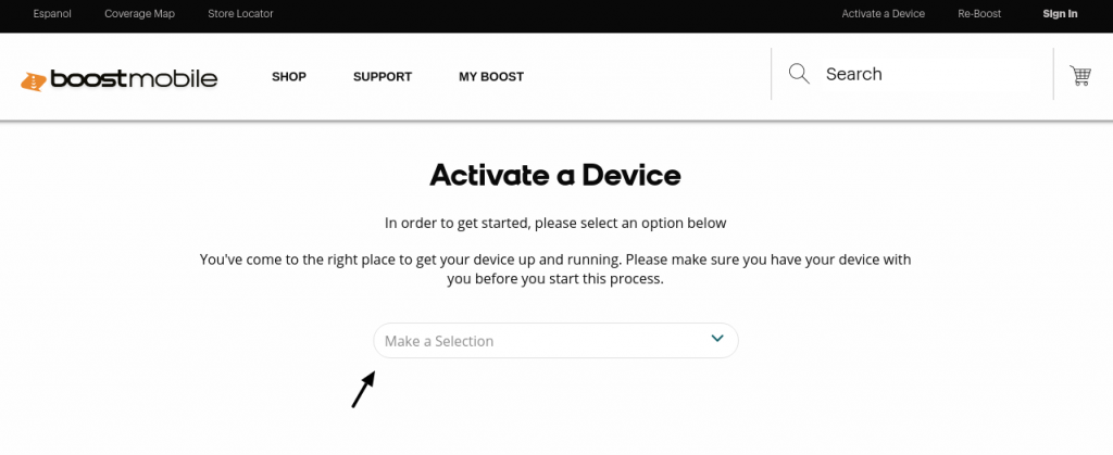 boost mobile device activation