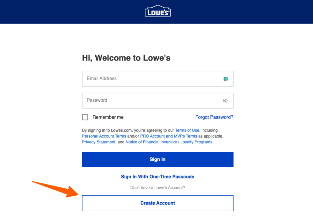 Register for Lowes Credit Card Login account