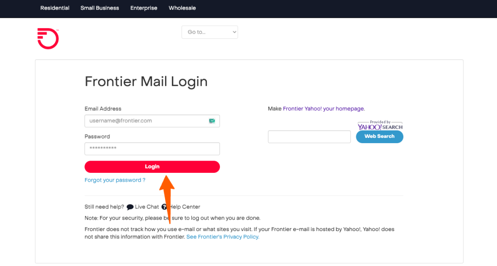 frontier webmail login